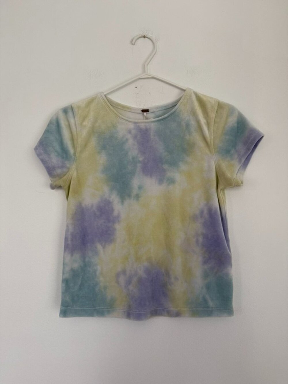 Free People Bright Eyes Velvet Tie Dye Tee Pastel Multi Size Small